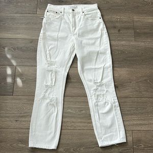 Abercrombie & Fitch white ripped jeans